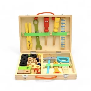 wooden toy tool set