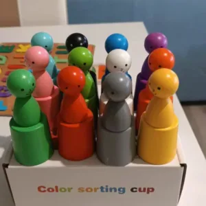 Received Peg Dolls in Cups Montessori Color Sorting Toy from customer R***e.