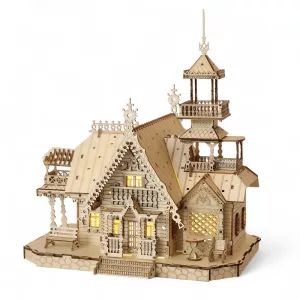 wooden puzzle, 3d wooden puzzle, house puzzle