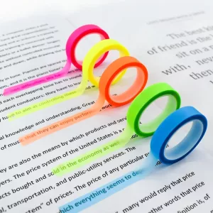 highlighter tape, transparent highlighter tape, colour highlighter tape