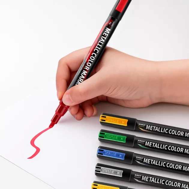 marker pens, metallic markers, glitter markers, dual tip marker, metallic marker pens