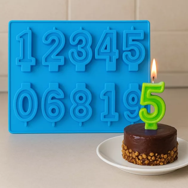 birthday candle mould, number candle mould, diy birthday candle, silicone mould for birthday candle