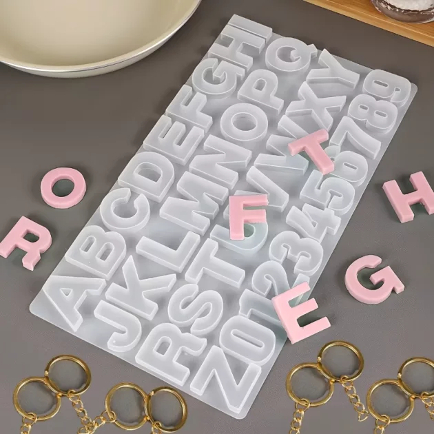 alphabet silicone mold, resin letter mold, jewelry resin mold, silicone letter mold