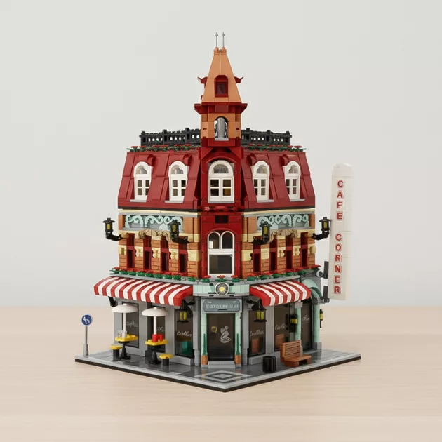 corner coffee shop building blocks, coffee shop building blocks