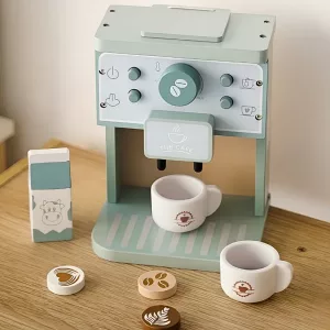 wooden play coffee machine, play kitchen coffee maker, childs wooden coffee machine