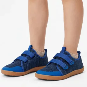 Hook and Loop Wide Barefoot Shoes Breathable Mesh Sneakers for Kids